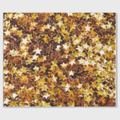 Gold- und Braunstars Geschenkpapier (Flach)