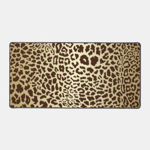 Gold und Brown Animal Print Desk Pad Schreibtischunterlage