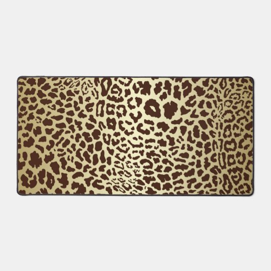 Gold und Brown Animal Print Desk Pad Schreibtischunterlage (Vorderseite)