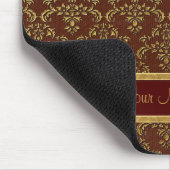 Gold und Brown Damask Mousepad (Ecke)