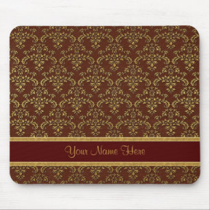 Gold und Brown Damask Mousepad