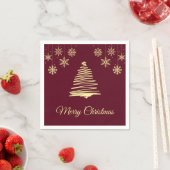 Gold und Burgandy Frohe Weihnachten Napkins Serviette (Beispiel)