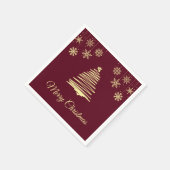 Gold und Burgandy Frohe Weihnachten Napkins Serviette (Ecke)
