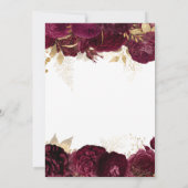 Gold und Burgund Blumenstrände 60. Geburtstag Einladung (Rückseite)