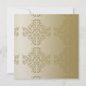 Gold und Burgund Damask Posh Wedding Einladung (Rückseite)