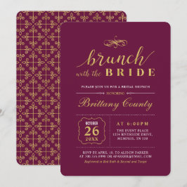 Gold und Burgund | Elegant Wedding Bridal Brunch Einladung