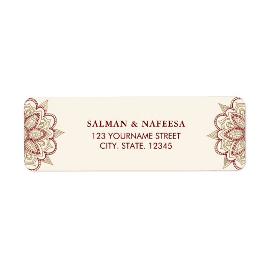 Gold und Burgund Henna Mehndi Wedding (Vorne)