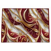 Gold- und Burgund-Marmorfluss Große Geschenktüte (Vorderseite)
