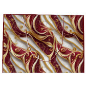 Gold- und Burgund-Marmorfluss Große Geschenktüte (Rückseite)