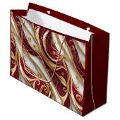 Gold- und Burgund-Marmorfluss Große Geschenktüte (Vorderseite Schrägansicht)