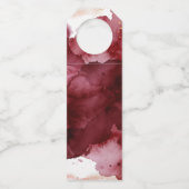 Gold-und Burgunder-Aquarell Flaschenanhänger (Rückseite)