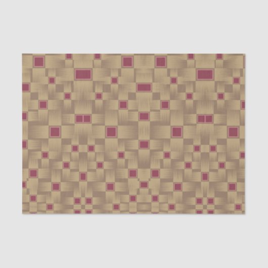 Gold- und Burgundy-Weave-Muster Seidenpapier (Vorderseite)