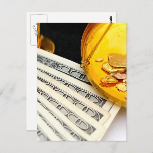 Gold und Cash Postkarte (Vorne/Hinten)