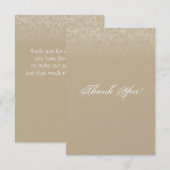Gold und Champagne-Wirbel dankt Ihnen Dankeskarte (Vorne/Hinten)