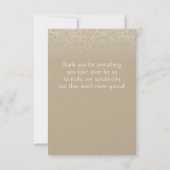 Gold und Champagne-Wirbel dankt Ihnen Dankeskarte (Rückseite)