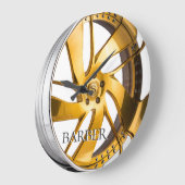 Gold und Chrome Große Wanduhr (Winkel)