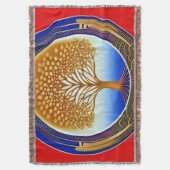 Gold und Cyan Tree of Life Decke (Vorderseite Vertikal)