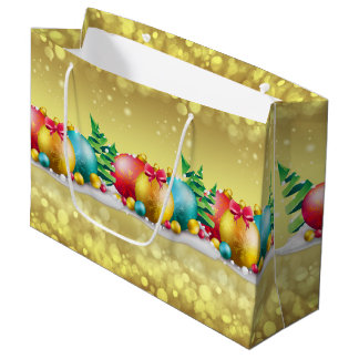 Gold und dekorative Geschenk-Tasche - groß, glatt Große Geschenktüte