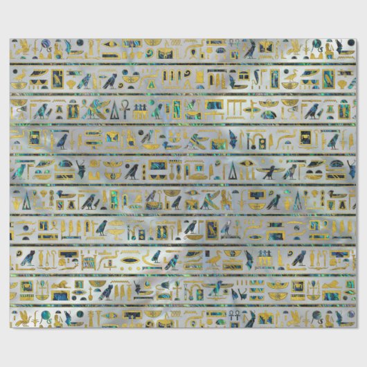 Gold- und der Ohrschneckeägyptische Hieroglyphen Geschenkpapier (Flach)