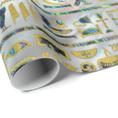 Gold- und der Ohrschneckeägyptische Hieroglyphen Geschenkpapier (Rolleneckpunkt)