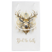 Gold und Diamant Glittery Deer Kleine Geschenktüte (Rückseite)