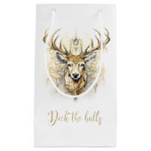 Gold und Diamant Glittery Deer Kleine Geschenktüte (Vorderseite)