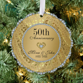 Gold und Diamanten 50. Hochzeitstag Ornament Karte