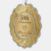 Gold und Diamanten 50. Hochzeitstag Ornament Karte (Links)