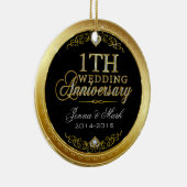 Gold und Diamanten zum ersten Hochzeitstag Keramikornament (Rechts)