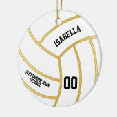 Gold und DIY Hintergrundfarbe - Volleyball Keramik Ornament (Links)
