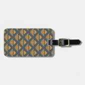 Gold und dunkelblau Art Deco Design mit Rhombus Gepäckanhänger (Vorderseite horizontal)