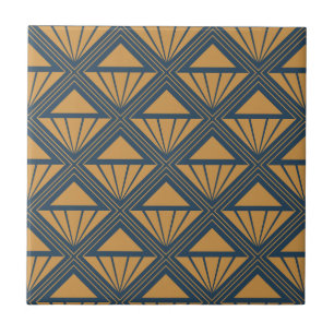 Gold- und dunkelblaue Art Deco Gestaltung mit Rhom Fliese