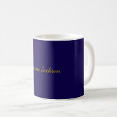 Gold und dunkelblaue Farbe, professionell schlicht Kaffeetasse (VorderseiteRechts)