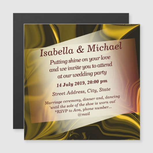 Gold- und Dunkelkurven oder gelbliche metallische  Magneteinladung (Vorne/Hinten)