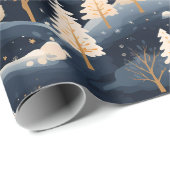 Gold und Dusty Blue Winter Geschenkpapier (Rolleneckpunkt)