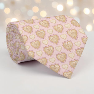 Gold- und Dusty-Pink elegante Herz Custom-Halstuch Krawatte