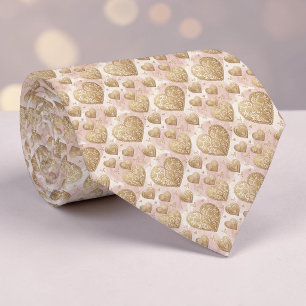 Gold- und Dusty-Pink elegante Herz Custom-Halstuch Krawatte