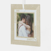 Gold und Elfenbein-Foto Ornament Aus Glas (Vorderseite links)