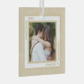 Gold und Elfenbein-Foto Ornament Aus Glas (Vorderseite Rechts)