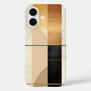 Gold und Elfenbeinküste Abstrakte Minimalistische iPhone 16 Hülle