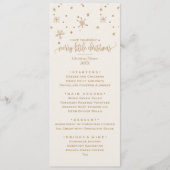Gold und Elfenbeinküste Snowflake Weihnachtsessen Menükarte (Vorderseite)