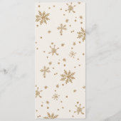 Gold und Elfenbeinküste Snowflake Weihnachtsessen Menükarte (Rückseite)