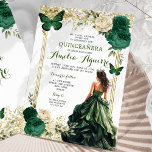 Gold und Emerald Green Königliche Prinzessin Quinc Einladung<br><div class="desc">Goldene und grüne Königliche Prinzessin Quinceañera Einladung</div>