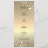 Gold und Emerald Green Wedding Program Programm (Rückseite)