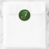 Gold und Emerald Monogram I Umschlag Aufkleber (Tasche)
