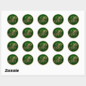 Gold und Emerald Monogram X Umschlag Aufkleber (Blatt)