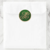 Gold und Emerald Monogram X Umschlag Aufkleber (Tasche)