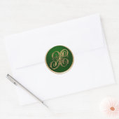 Gold und Emerald Monogram X Umschlag Aufkleber (Umschlag)