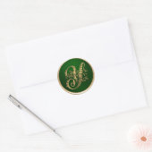 Gold und Emerald Monogram Y Umschlag Aufkleber (Umschlag)