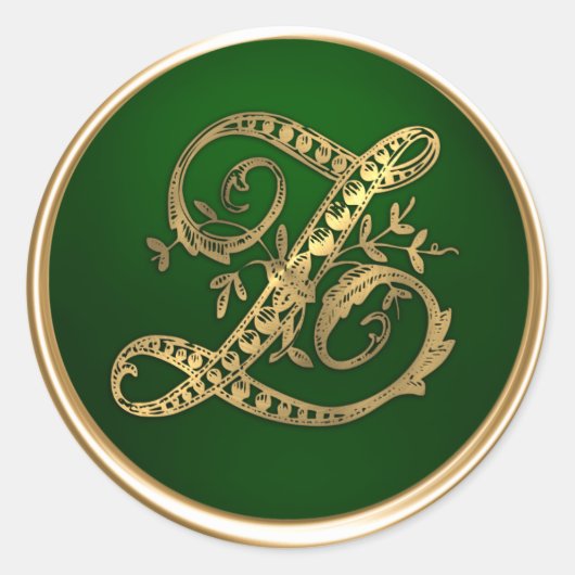 Gold und Emerald Monogram Z Umschlag Aufkleber (Vorderseite)